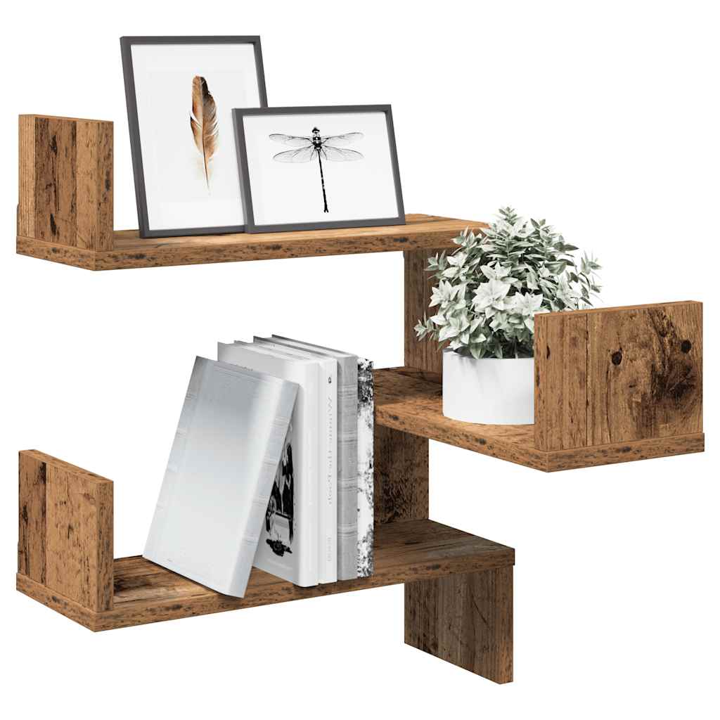 Mensole Angolari 2Pz 40X40X49,5 Cm In Truciolato Legno Antico