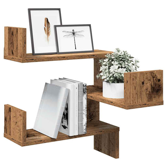 Mensole Angolari 2Pz 40X40X49,5 Cm In Truciolato Legno Antico