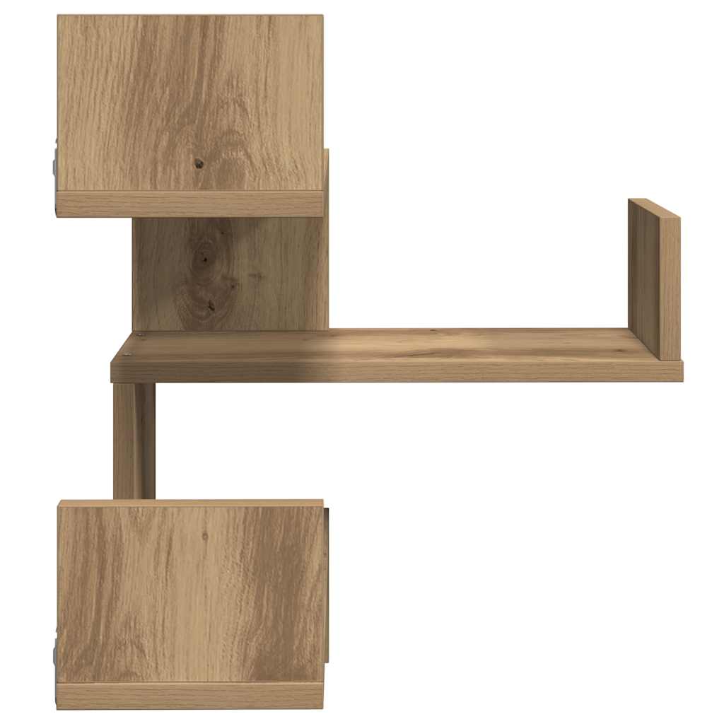 Mensole Angolari 2Pz Artigianale 40X40X49,5 Cm In Truciolato Rovere Artigianale