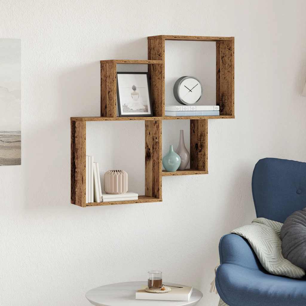 Mensola Da Parete Legno Vecchio 80X15X78,5 Cm Legno Multistrato