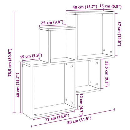 Mensola Da Parete Legno Vecchio 80X15X78,5 Cm Legno Multistrato