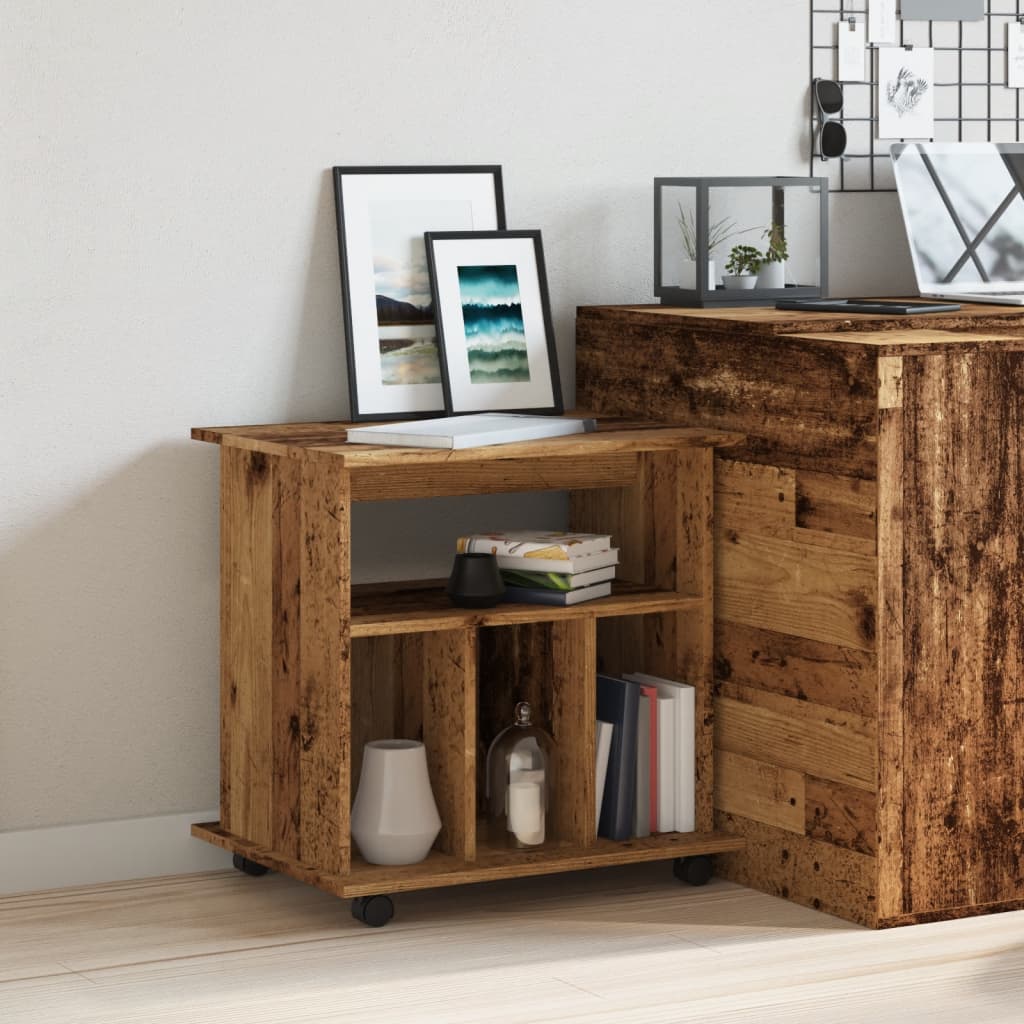 Armadietto Con Ruote 60X45X60 Cm Legno Multistrato