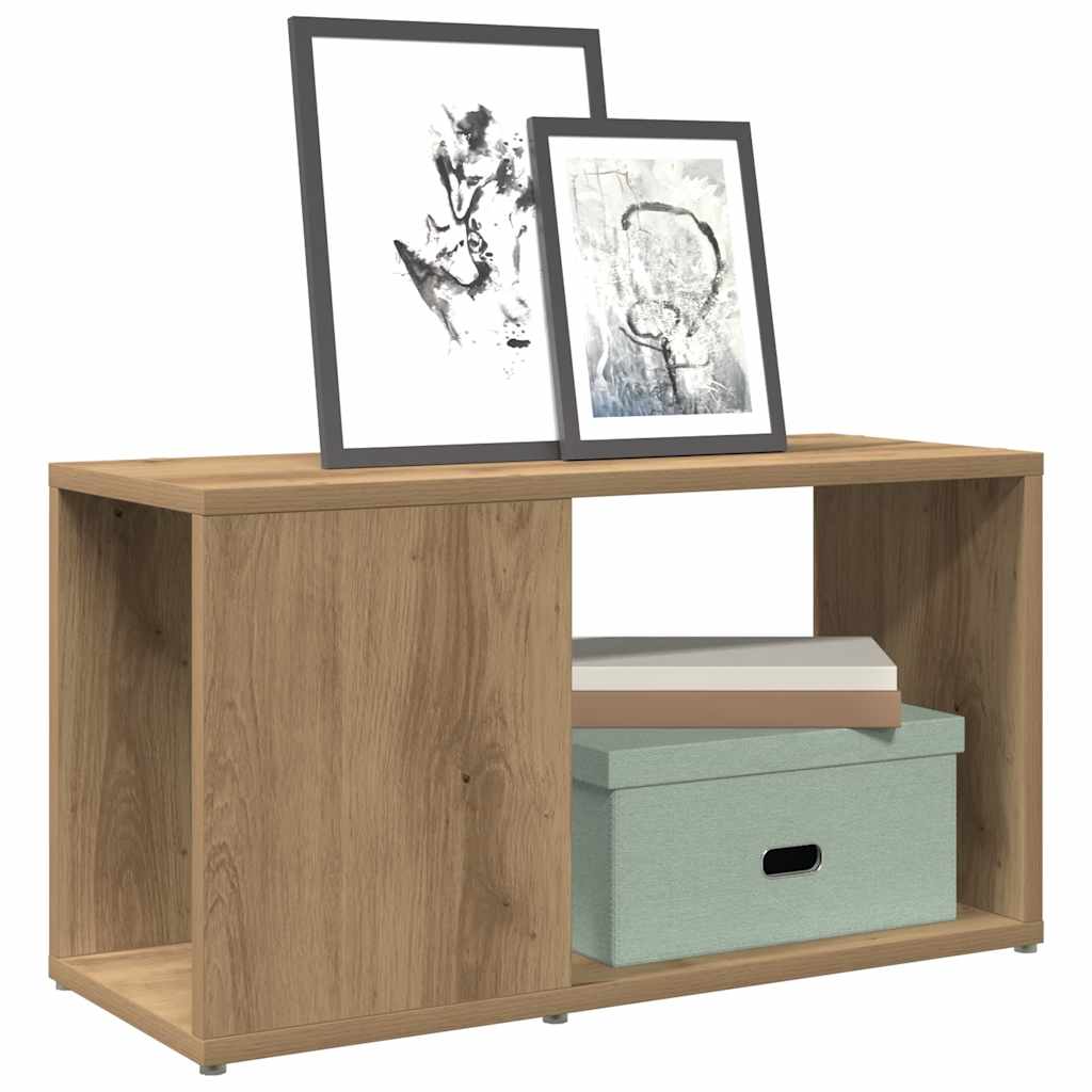 Mobile Porta Tv 80X24X32Cm Legno Multistrato Rovere Artigianale