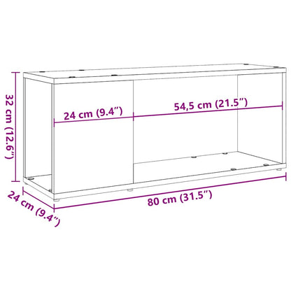 Mobile Porta Tv 80X24X32Cm Legno Multistrato Rovere Artigianale
