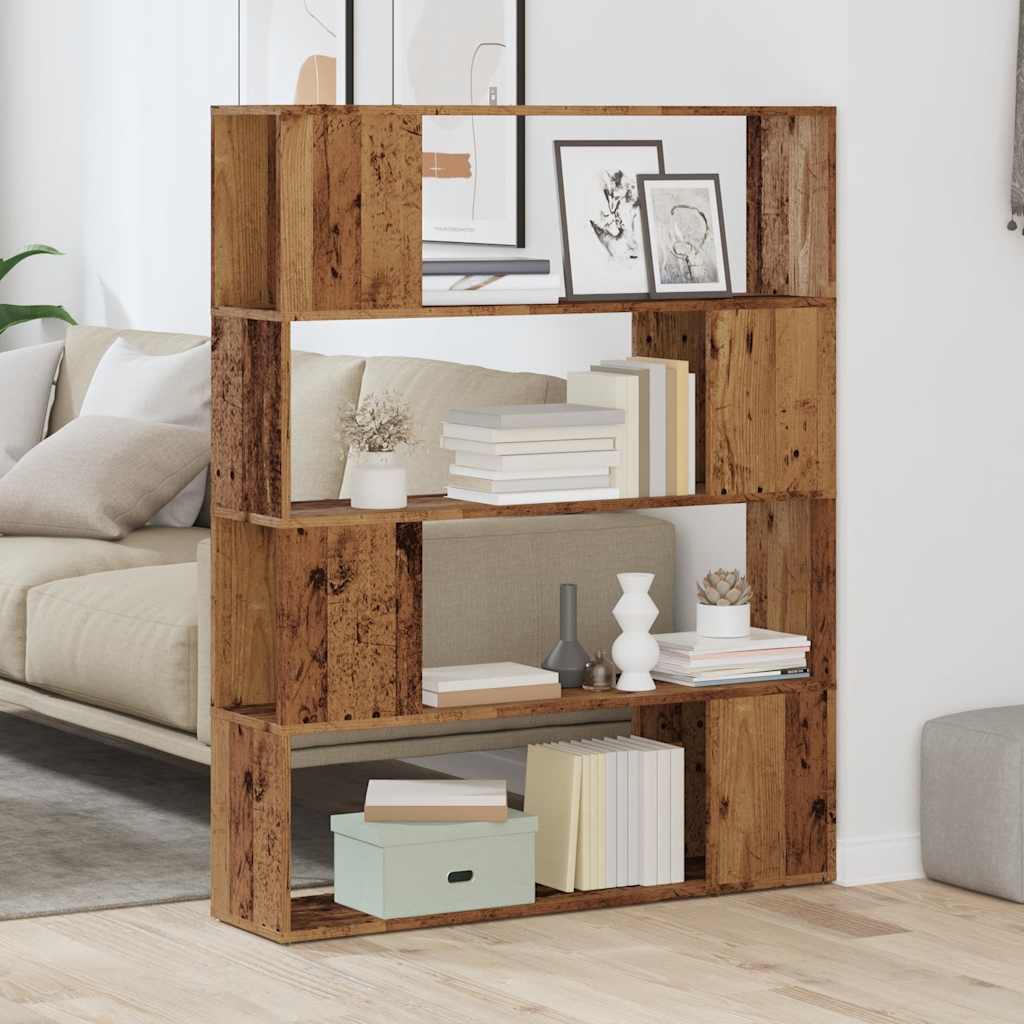 Libreria/Divisorio In Legno Vecchio 100X24X124,5 Cm Rovere Artigianale