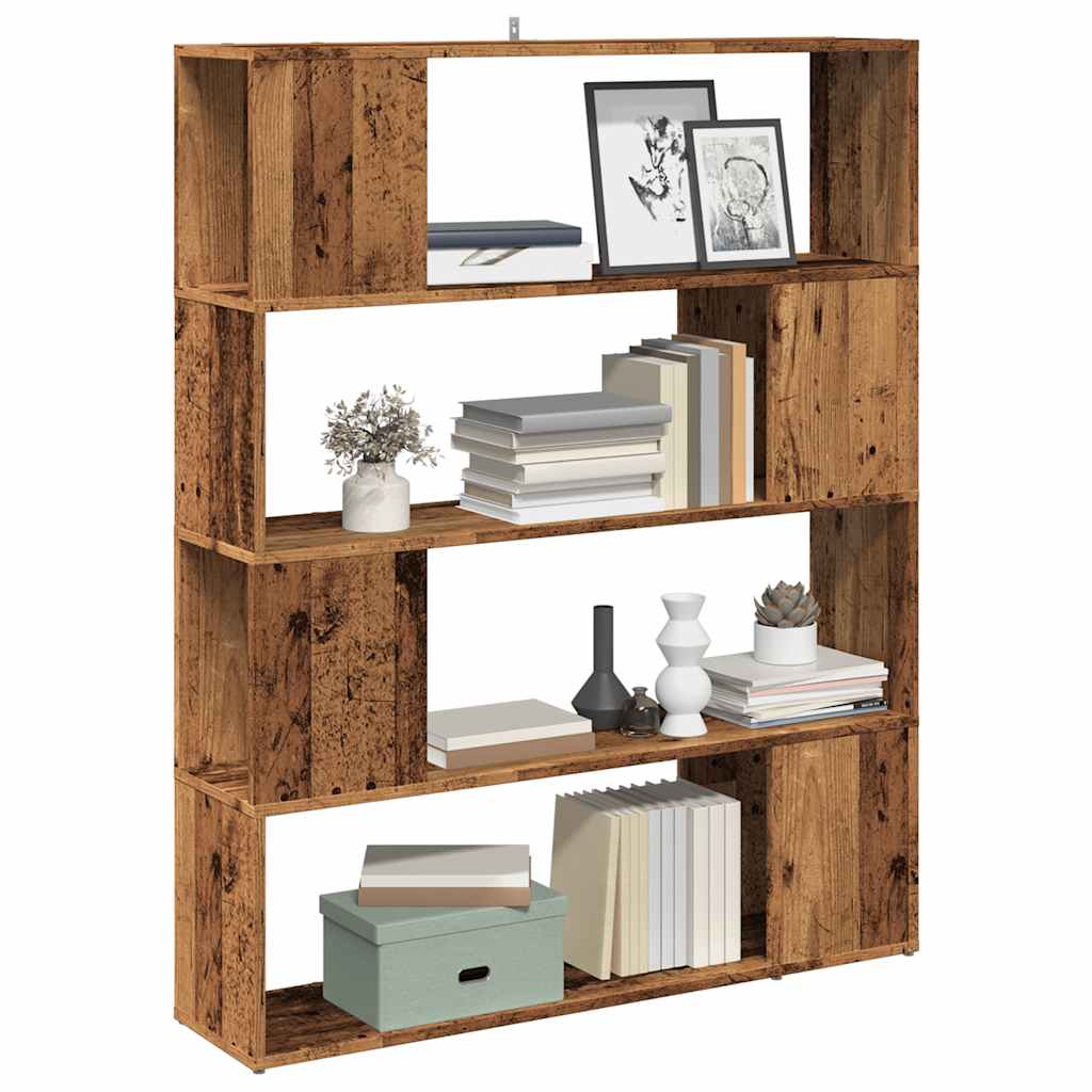 Libreria/Divisorio In Legno Vecchio 100X24X124,5 Cm Rovere Artigianale