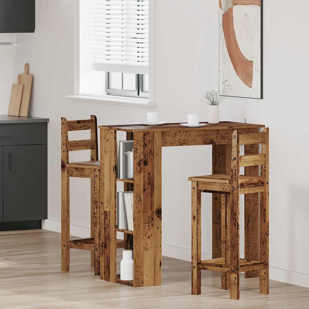 Tavolo Bar Con Ripiano Antico 102X50X103,5 Cm Truciolato