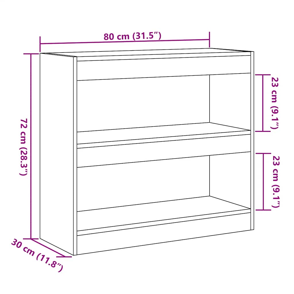 Libreria/Divisorio In Legno Vecchio 80X30X72 Cm