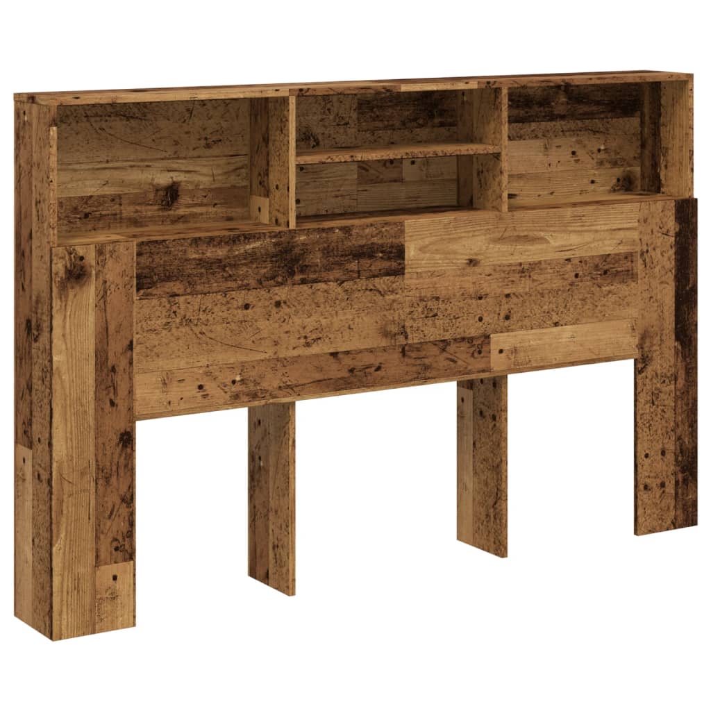 Testiera Con Contenitore Legno 160X19X103,5 Cm In Truciolato Legno Antico