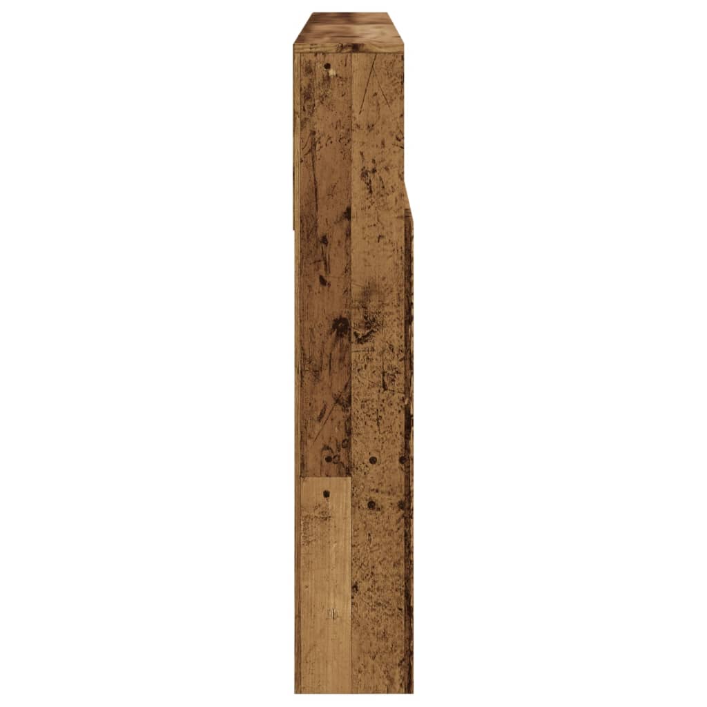Testiera Con Contenitore Legno 160X19X103,5 Cm In Truciolato Legno Antico