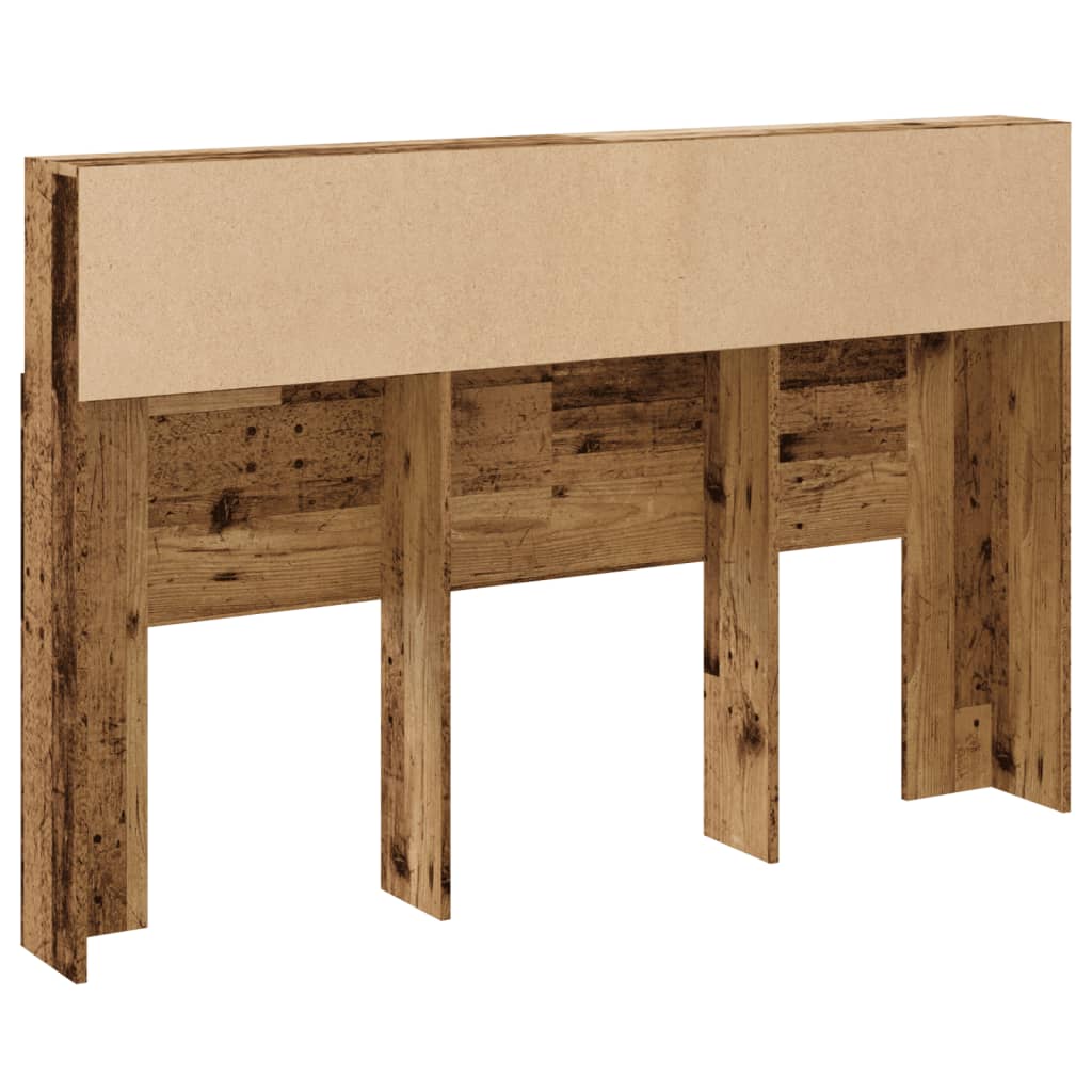 Testiera Con Contenitore Legno 160X19X103,5 Cm In Truciolato Legno Antico