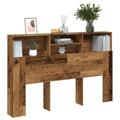 Testiera Con Contenitore Legno 160X19X103,5 Cm In Truciolato Legno Antico