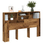 Testiera Con Contenitore Legno 160X19X103,5 Cm In Truciolato Legno Antico