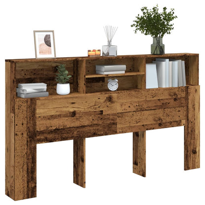 Testiera Con Contenitore Legno 160X19X103,5 Cm In Truciolato Legno Antico