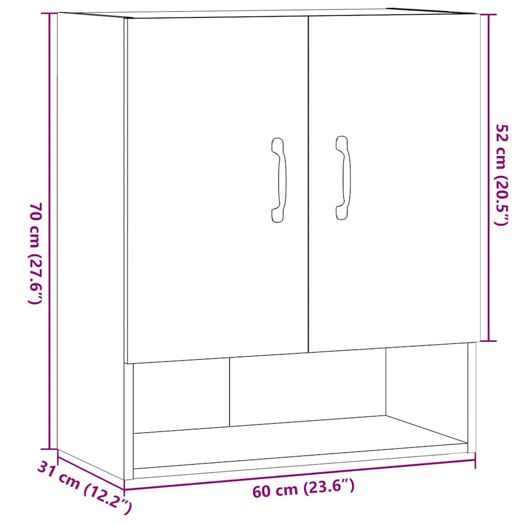 Armadietto A Muro 60X31X70 Cm In Truciolato