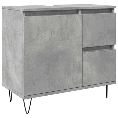 Armadietto Da Bagno Grigio Cemento 65X33X60Cm In Truciolato