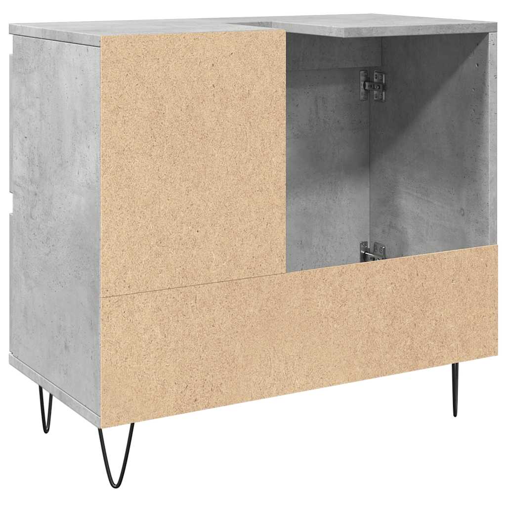 Armadietto Da Bagno Grigio Cemento 65X33X60Cm In Truciolato