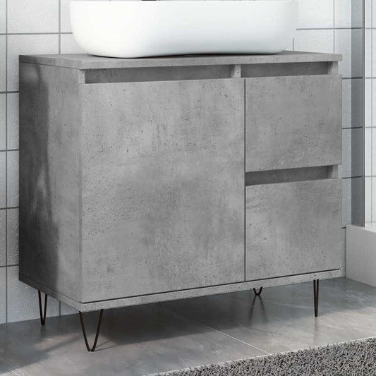Armadietto Da Bagno Grigio Cemento 65X33X60Cm In Truciolato