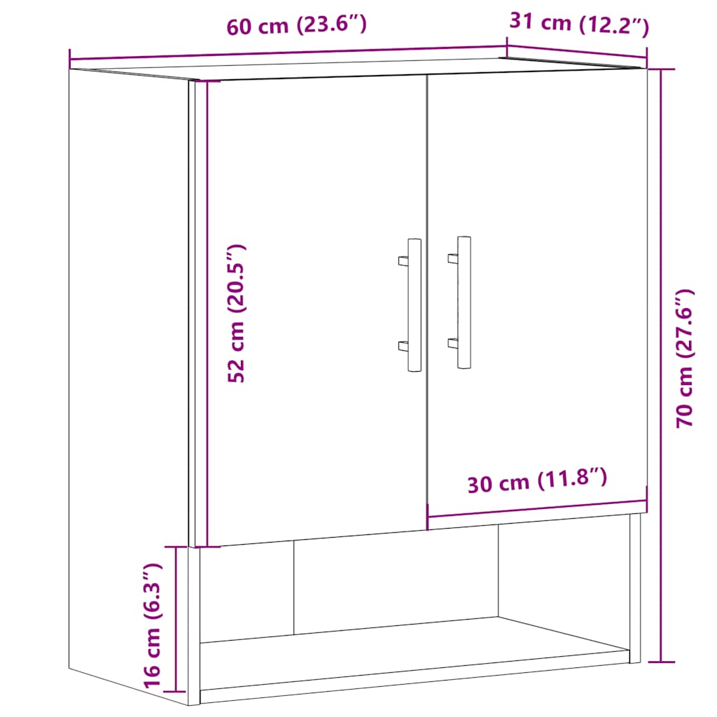 Armadietto A Muro 60X31X70 Cm In Truciolato