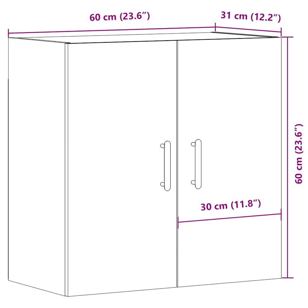 Armadietto A Muro 60X31X60 Cm In Truciolato