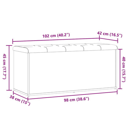 Panca Portaoggetti Legno Antico 102X42X45 Cm Legno Multistrato Legno Antico