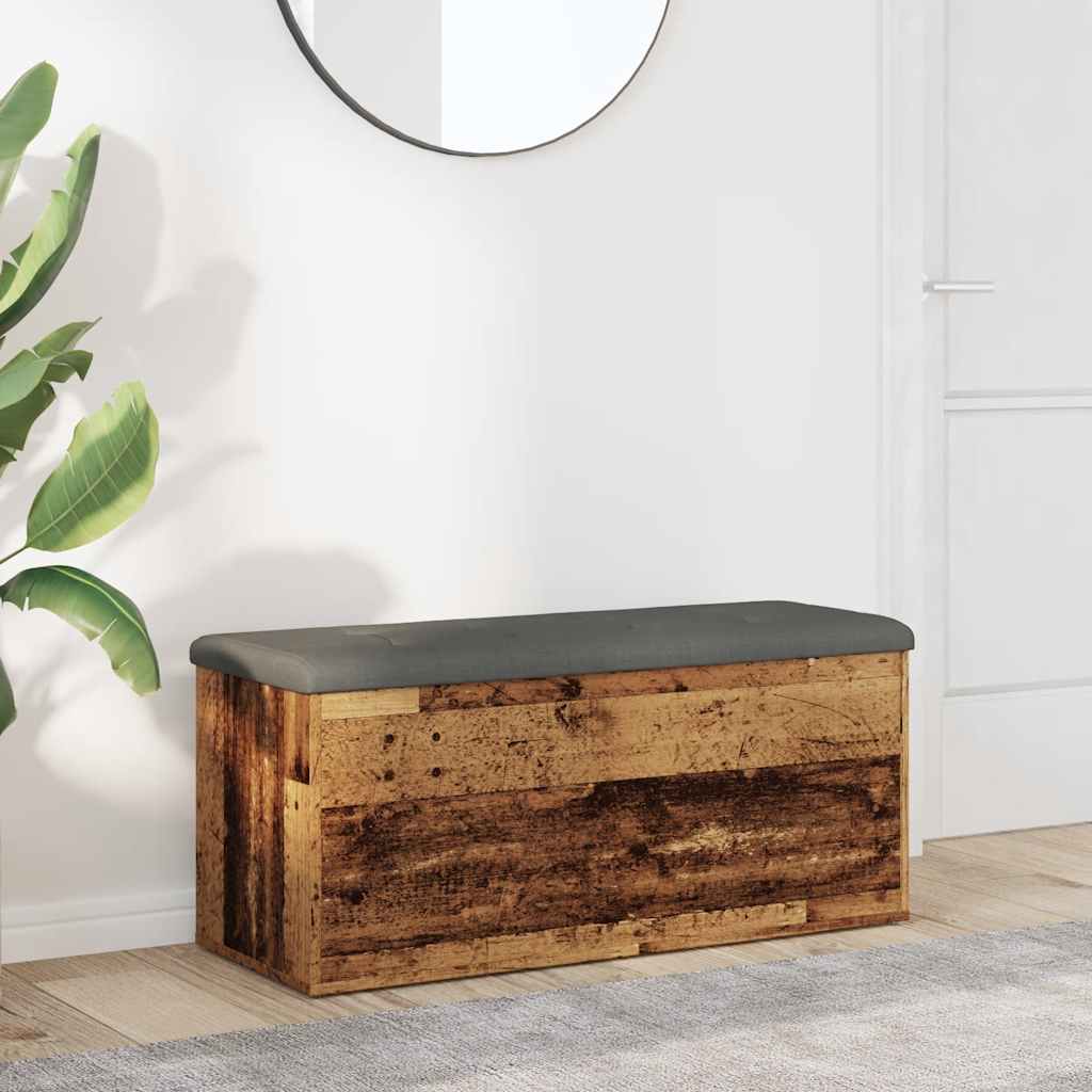Panca Portaoggetti Legno Antico 102X42X45 Cm Legno Multistrato Legno Antico