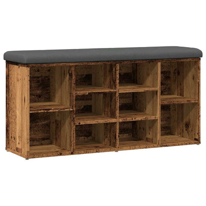 Panca Porta Scarpe Legno Antico 102X32X50 Cm Legno Multistrato Rovere Artigianale