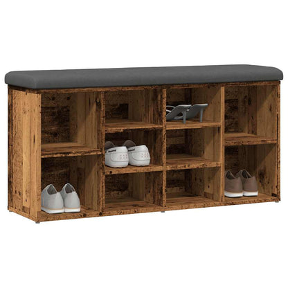 Panca Porta Scarpe Legno Antico 102X32X50 Cm Legno Multistrato Rovere Artigianale