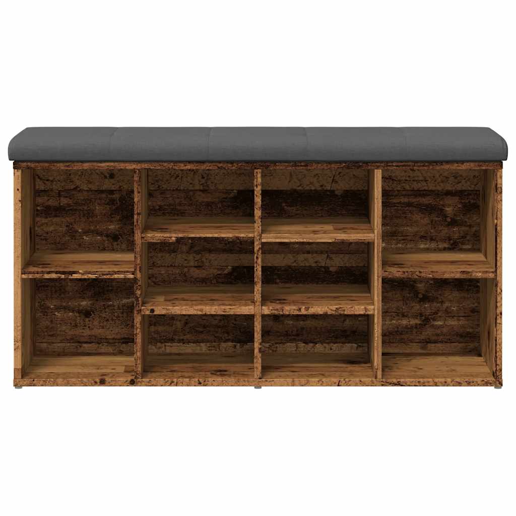 Panca Porta Scarpe Legno Antico 102X32X50 Cm Legno Multistrato Rovere Artigianale