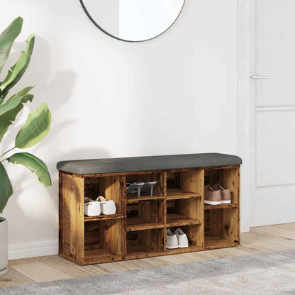 Panca Porta Scarpe Legno Antico 102X32X50 Cm Legno Multistrato Rovere Artigianale