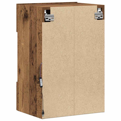 Mobili Da Parete Con Luci Led Per Tv 2Pz Legno Vecchio 40X30X60,5 Cm