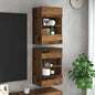 Mobili Da Parete Con Luci Led Per Tv 2Pz Legno Vecchio 40X30X60,5 Cm