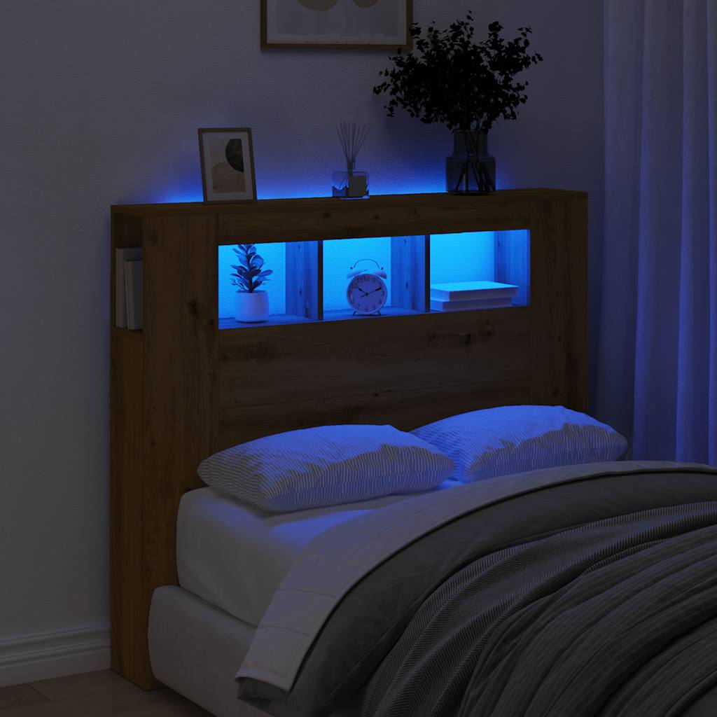 Testiera Led Rovere Artigianale 120X18,5X103,5 Cm Multistrato
