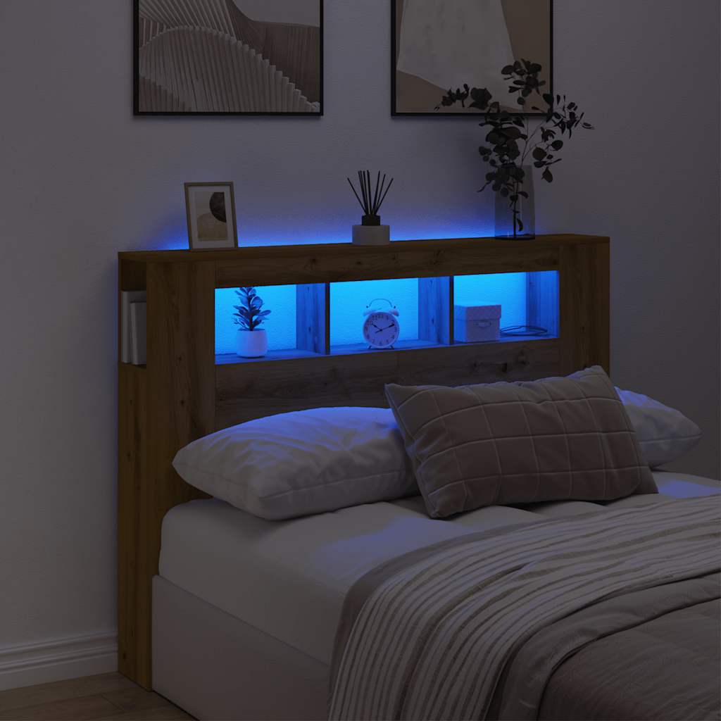 Testiera Led Rovere Artigianale 140X18,5X103,5 Cm Multistrato