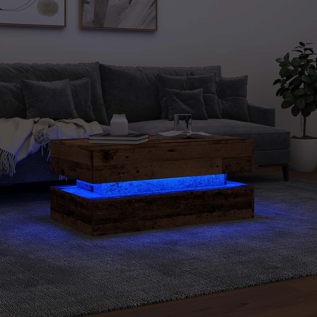 Tavolino Da Salotto Con Luci Led 90X50X40 Cm