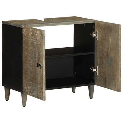 Mobile Lavabo Da Bagno 62X33X58Cm In Legno Massello Di Mango