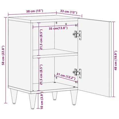 Mobile Da Bagno 38X33X58 Cm In Legno Massello Di Mango