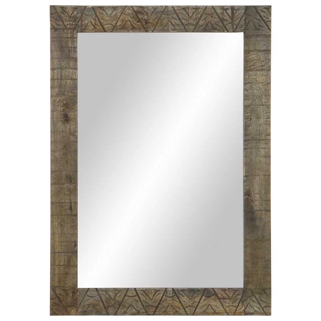Specchio Da Bagno 50X2,5X70 Cm In Legno Massello Di Mango