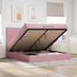 Struttura Letto Pouf Con Materassi In Velluto Rosa
