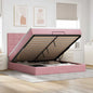 Struttura Letto Pouf Con Materassi In Velluto Rosa
