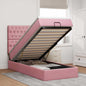 Struttura Letto Pouf Con Materassi In Velluto Rosa