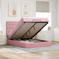 Struttura Letto Pouf Con Materassi In Velluto Rosa