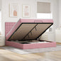 Struttura Letto Pouf Con Materassi In Velluto Rosa