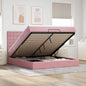 Struttura Letto Pouf Con Materassi In Velluto Rosa