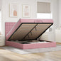 Struttura Letto Pouf Con Materassi In Velluto Rosa