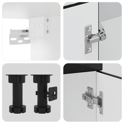 Set Mobili Da Cucina 7 Pz Porto Neri Legno Multistrato