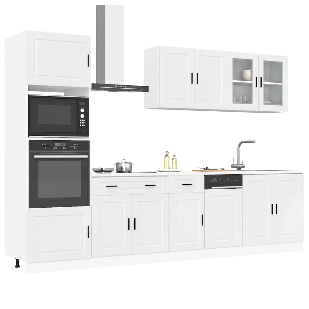 Set Mobili Da Cucina 7 Pz Porto Neri Legno Multistrato