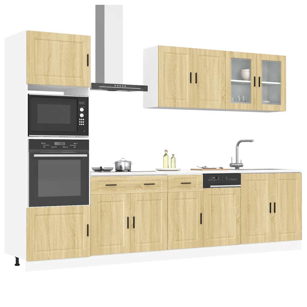 Set Mobili Da Cucina 7 Pz Porto Neri Legno Multistrato