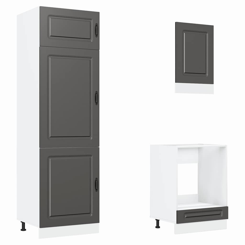 Set Mobili Da Cucina 7 Pz Kalmar Neri Legno Multistrato