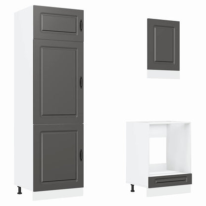 Set Mobili Da Cucina 7 Pz Kalmar Neri Legno Multistrato